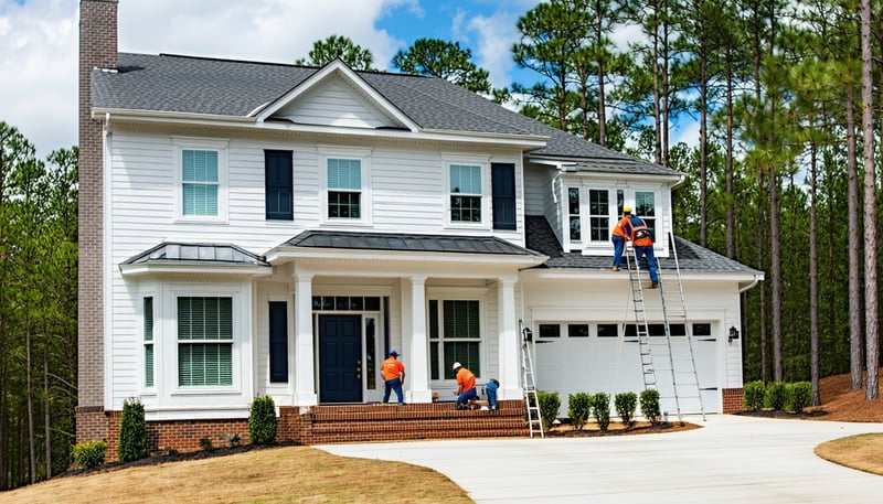 Castra Pro Painting team working on a residential home in the Midlands of South Carolina